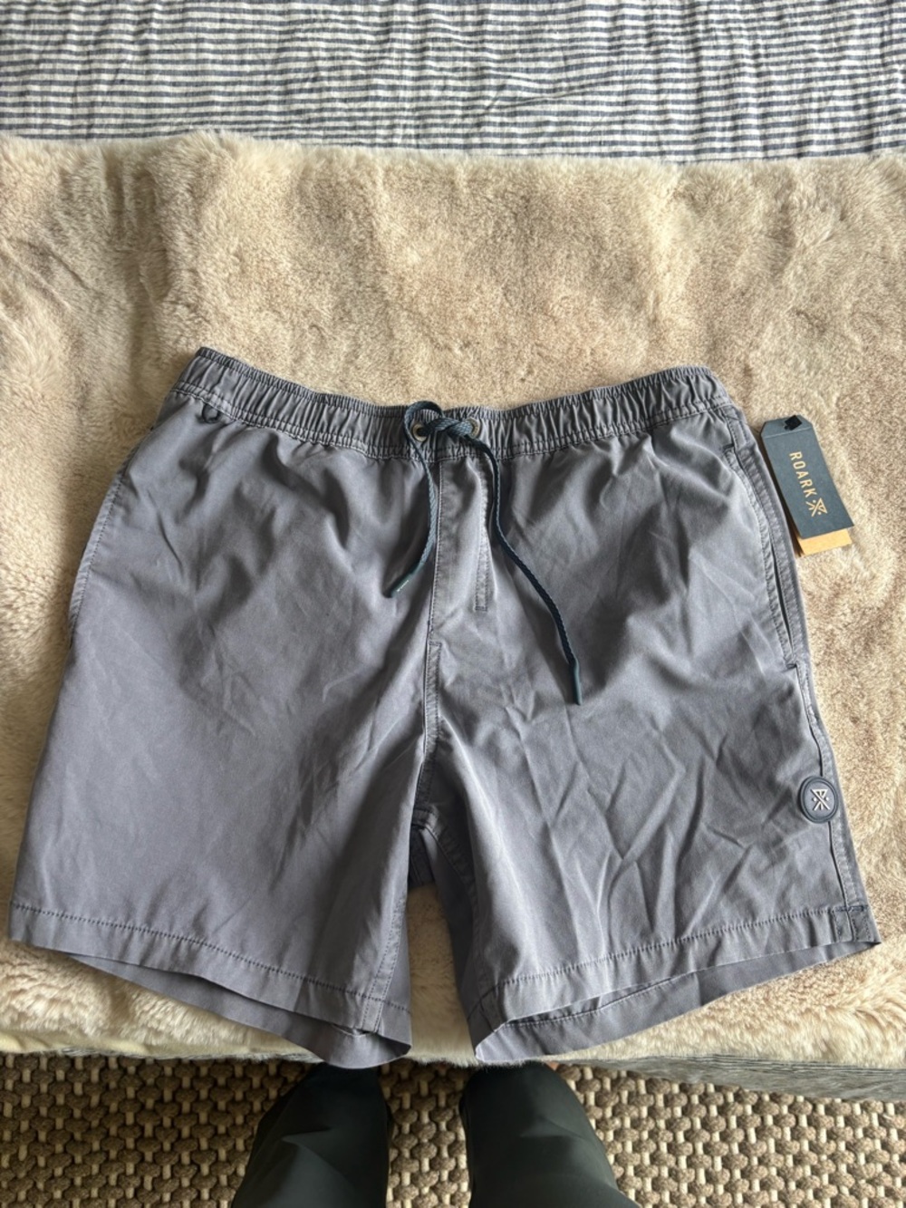 Roark Gray Men’s Swim Trunks with Drawstring